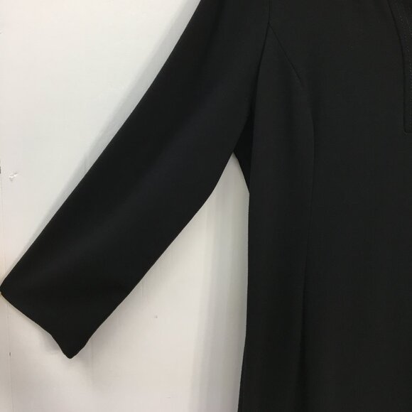 Talbots Long Sleeve Shift V-Neck Sheath Dress in Black Size 10 EXCELLENT - Picture 4 of 8